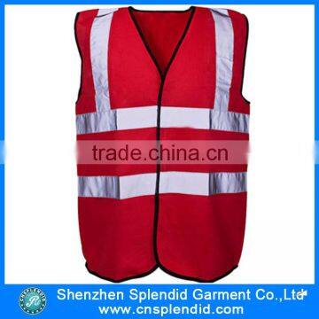 custom men red security safety high visibility vest