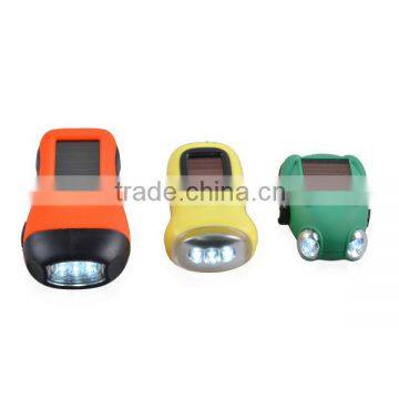 Hand Crank Emergency Dynamo Solar 3 LED Hand Rechargeable Flashlight photo-4