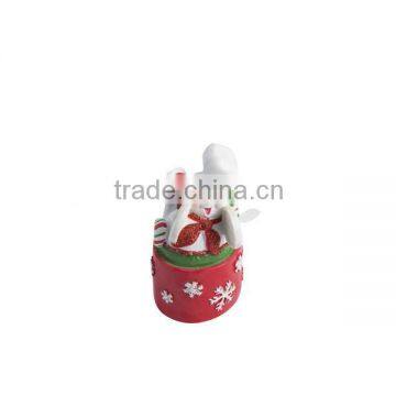 Resin Statues Decorative Chrismas Ornament Snowman Apple Figurines photo-5