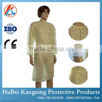 PP Nonwoven Yellow Disposable Isolation Gown