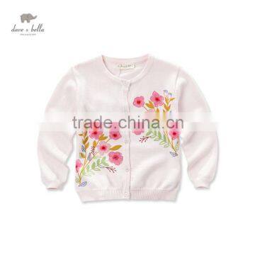 DK0383 dave bella spring autumn kids knit sweater girls cotton knitwear baby girls pink cardigan children clothes kid clothes