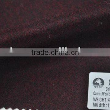 Wholesale super fine woolen wool nylon wine red tweed fabric for winter coats