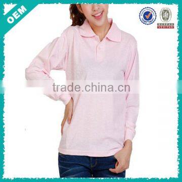 Hot Sale! 2014 New Style Casual Long Sleeve Polo T Shirt for Women (lyt-04000235)