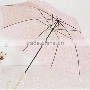 fashion girls long shaft slim ribs straight umbrella with cane handle