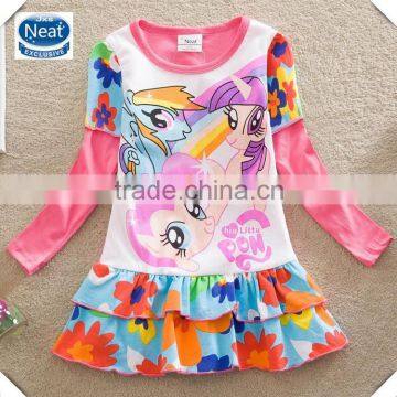 (LD668) 3-7y fresh stock available baby dress children cartoon character dresses my littl pony dress for kids girls