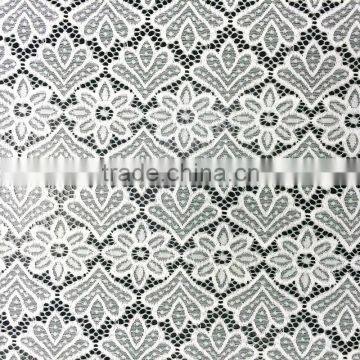 high quality beautiful white bridal tulle elastic lace fabric factory wholesale