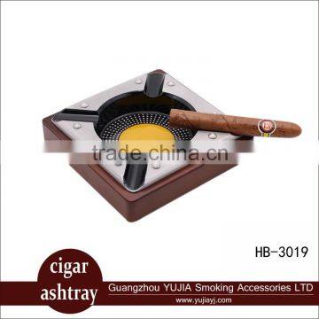 Aluminium and wooden bottom custom cigar ashtray cohiba cigar ashtray car ashtray Table top ashtray