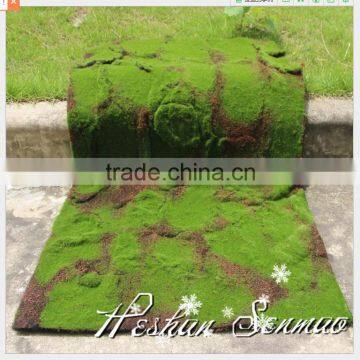 fire proof artificial green grass carpet moss mat for showcase plant wall decoration made in China