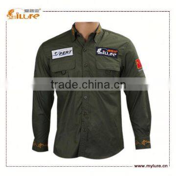 ilure 2015 New Style Combed Cotton Latest Custom Fishing Shirts Custom-made