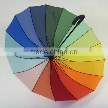 2013 Hot Selling 54" Arc 16 Panels 190T Pongee Multi-color 16k Golf Umbrellas