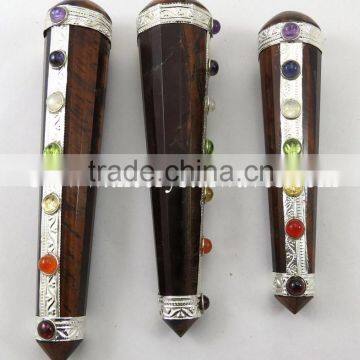 Red Tiger Eye Agate Chakra Massage Wands