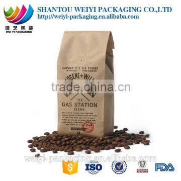 side gusset kraft paper tine tie coffee bags with valve