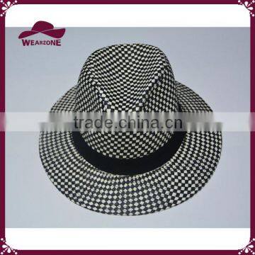 100% Paper Plaid Straw Hat Straw Panama Hat photo-2
