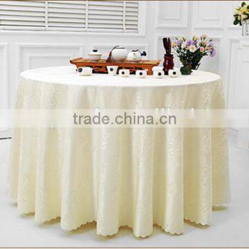 Fashion trendy decorative ivory round table cloth