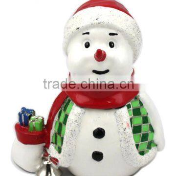 decorative snowman metal Jewelry box /trinket boxes, Customized design and logo, ISO9001 Certified manufactory,85.5*77.2*51mm