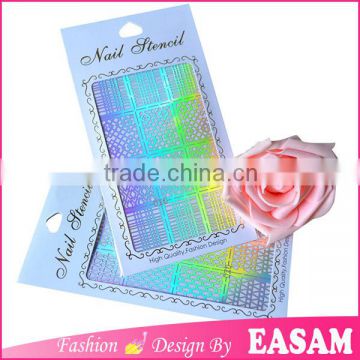 New fashion plastic custom nail art stencil sticker,custom design nail stencil sticker