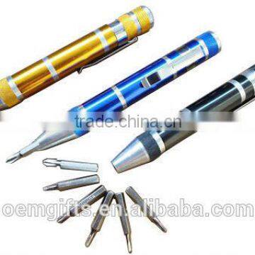 Hot 6-in-1 pen shaped pocket screwdriver/multi-function screwdriver