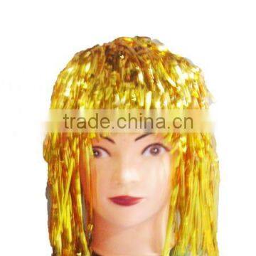 party decoration PET and PE tinsel wig/party wig/tinsel wig