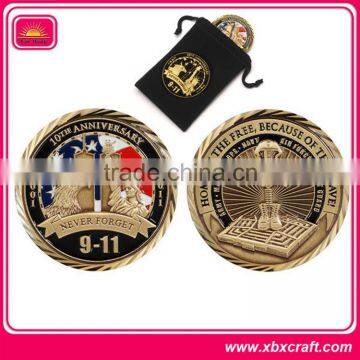 custom logo metal zinc alloy die cast round coin medal