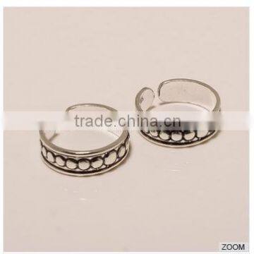 T0008-925 SOLID STERLING SILVER FINE LIGHT OXIDIZED DESIGNER DOT TOERINGS 2.96