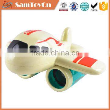 Cartoon plane shape kids plastic telescope toy with EN71