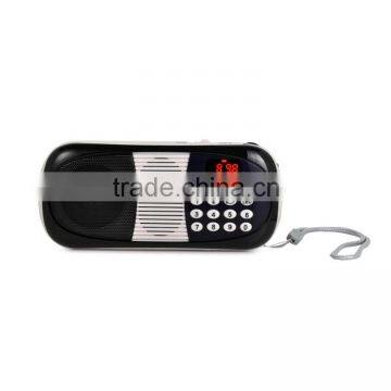 Portable mini usb speaker with fm radio and Led light