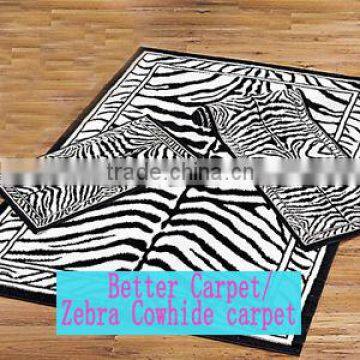 Zebra handmade cowhide carpet