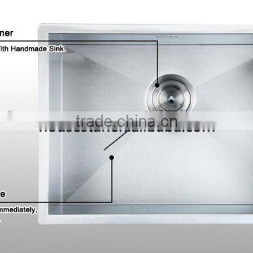2016 New Design Undermount Stainless Steel Single Handamde Kitchen Sink photo-3