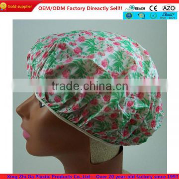 Print satin shower cap