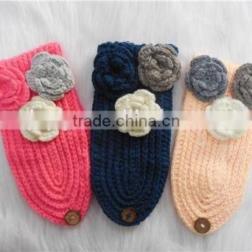 Custom OEM wholesale winter flower Crochet headband