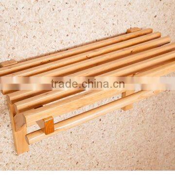 Wooden towel rack hot sale bathroom towel shelf