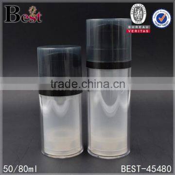 skincare container airless plastic packaging bottle cosmetics vacuum 50ml 80ml