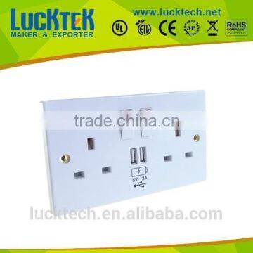 TWO WAY UK Type USB Wall plate with Switch