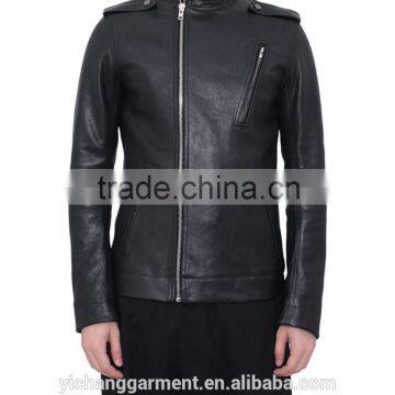 Black man bomber genuine leather jacket