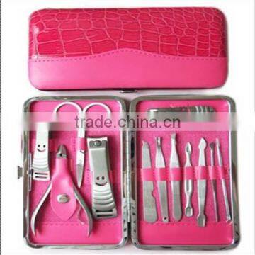 Pocket PU Leather Case Pack 12 Nail Care Tools