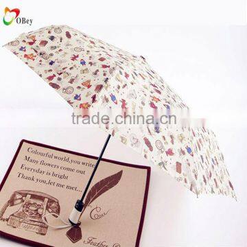 TEDDY BEAR PRINT AUTO OPEN AND CLOSE WINDPROOF 3 FOLD UMBRELLA photo-2