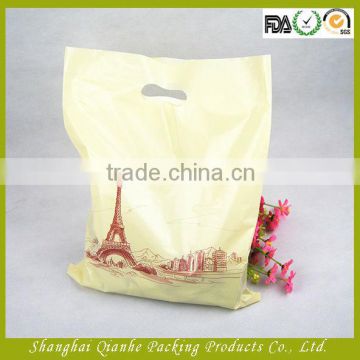 HDPE plastic bags with die cut handle