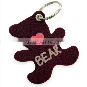 Lovely bear shape felt key chain