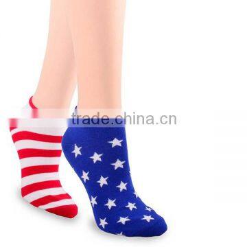 terry ankle american flag socks