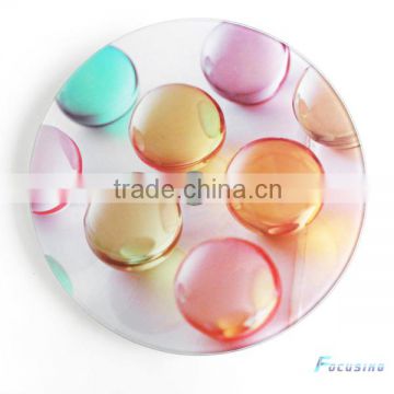 New design custom candy color rotating glass lazy susan