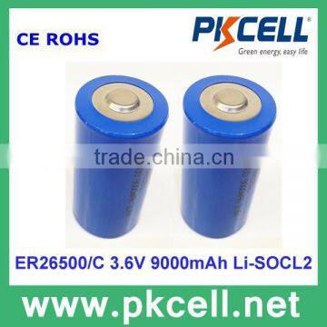 3.6V ER26500 8500mAh Li-SOCL2 Lithium Water meter Gas meter Ammeter Battery non rechargeable