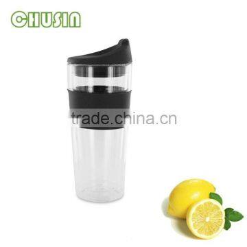 420ml Double Wall Glass Coffee Cup With Silicone Sleeve and Lid photo-2