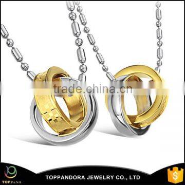 Gold and black split round pendant jewelry Metal pendant jewelry