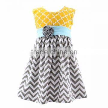 2016 New Casual High Quality Cotton Round Neck Baby One-piece Dress Designs for Girl photo-2