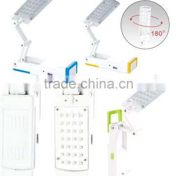 Foldable 28 led light with high power lead acid rechargeable booking light 1988