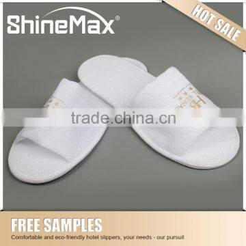 Disposable Plush hotel open slippers for guests eva non slip shower slippers