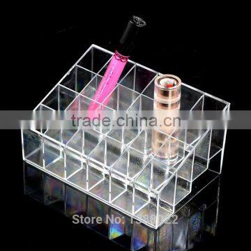 2016 Hot Sale Lipstick Shelf 24 Grid Squares Holder Display Showcase Stand Cosmetic Organizer Makeup Case