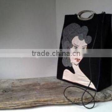 Custom Eco-friendly Felt Tote Bag With Long Strap/fashion felt bags