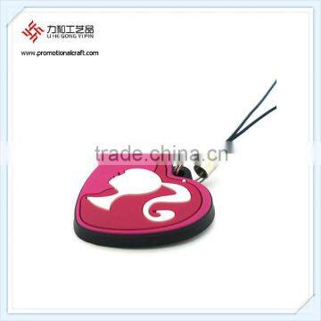 Love Heart Shape Soft PVC Custom Charm Pendant