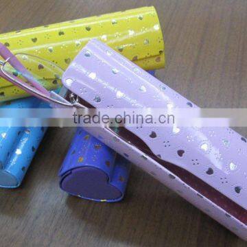 PU leather hand made aluminum reading glasses case